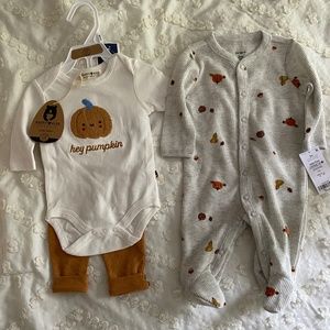 Never worn 0-3 Month Fall outfits